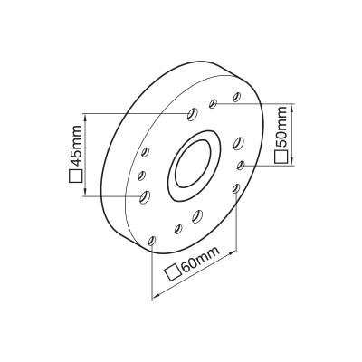 WRKPRO Magnetbeslag universal Ø102 mm med 3 forskellige hulafstande (45x45/50x50/60x60)